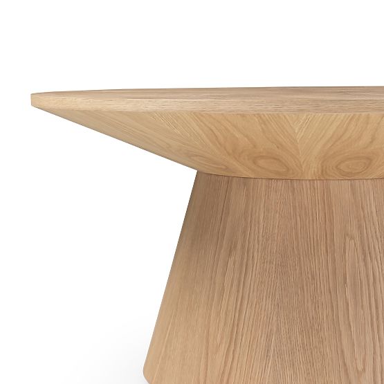 Tavolino da caffè Dalarna, 90 cm, rotondo, impiallacciatura di quercia naturale