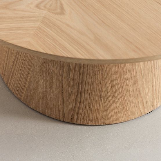 Tavolino da caffè Dalarna, 90 cm, rotondo, impiallacciatura di quercia naturale