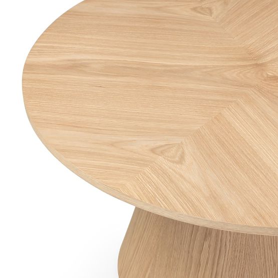 Tavolino da caffè Dalarna, 90 cm, rotondo, impiallacciatura di quercia naturale