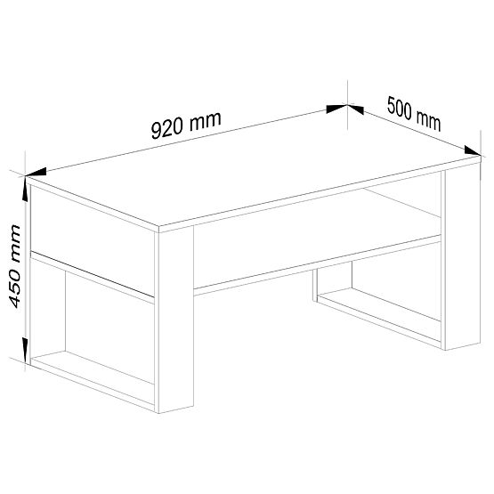 TAVOLINO DA CAFFÈ DOMI ROVERE ARTIGIANO / NERO