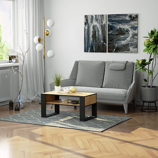 TAVOLINO DA CAFFÈ DOMI ROVERE CRAFT / NERO