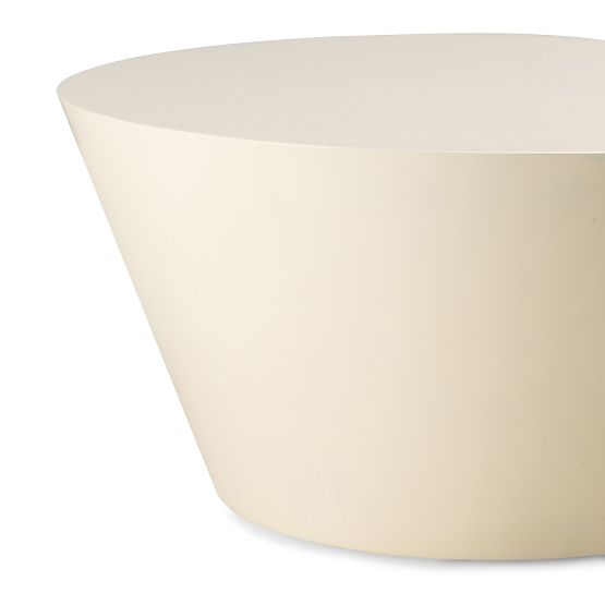 Tavolino da caffè Eclipso, 60 cm, bianco crema, lucido