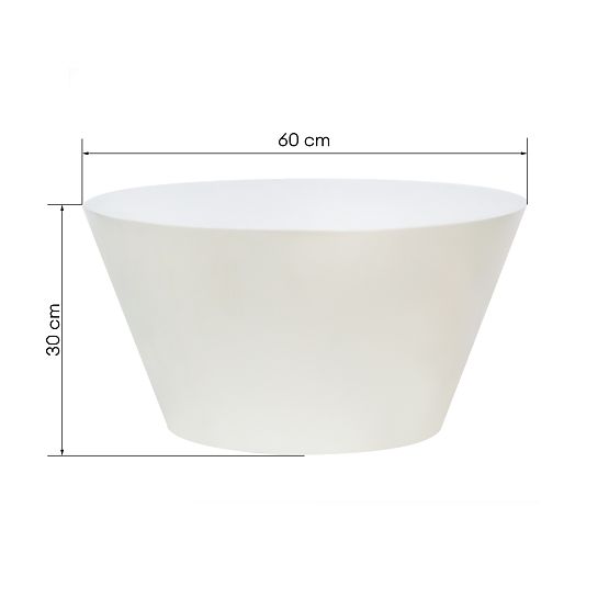 Tavolino da caffè Eclipso, 60 cm, bianco crema, lucido