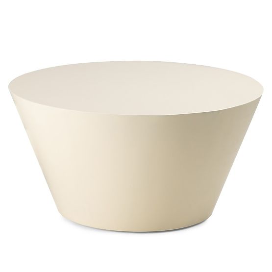 Tavolino da caffè Eclipso, 60 cm, bianco crema, lucido