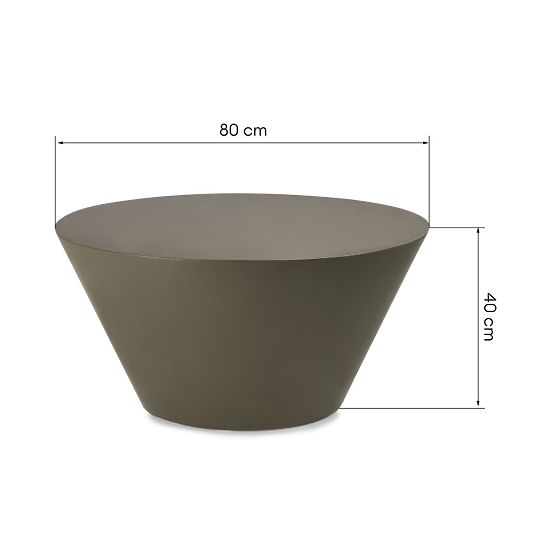 Tavolino da caffè Eclipso, 80 cm, grigio-verde, lucido