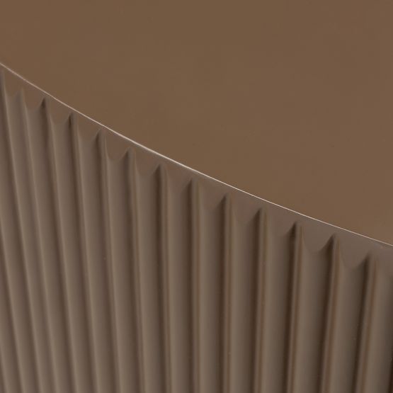 Tavolino da caffè Ermanno, 90 cm, moka, scanalato