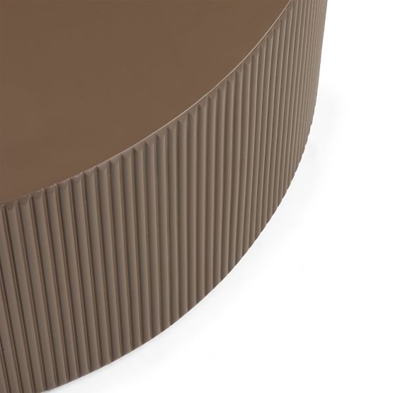 Tavolino da caffè Ermanno, 90 cm, moka, scanalato