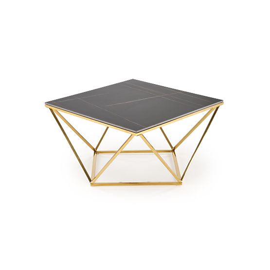 Tavolino da caffè FELICIA cornice - oro, piano - marmo nero (2p=1ks)