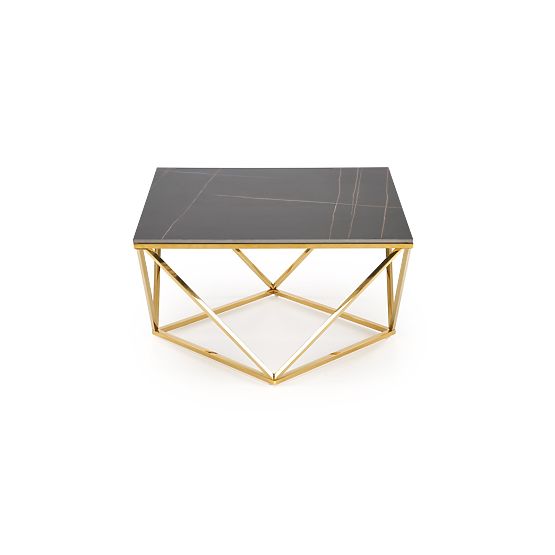 Tavolino da caffè FELICIA cornice - oro, piano - marmo nero (2p=1ks)