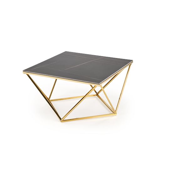 Tavolino da caffè FELICIA cornice - oro, piano - marmo nero (2p=1ks)