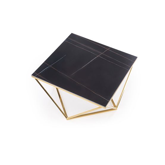 Tavolino da caffè FELICIA cornice - oro, piano - marmo nero (2p=1ks)