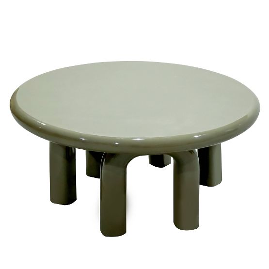 Tavolino da caffè Flambe 80 cm, verde/grigio, lucido