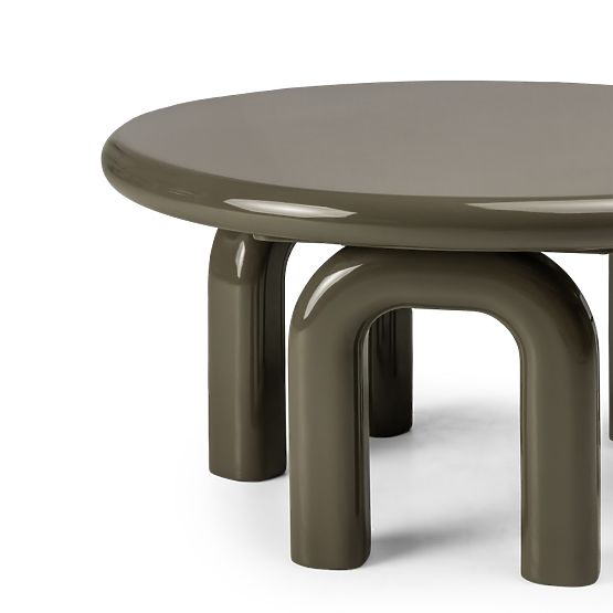 Tavolino da caffè Flambe 80 cm, verde/grigio, lucido