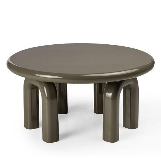 Tavolino da caffè Flambe 80 cm, verde/grigio, lucido