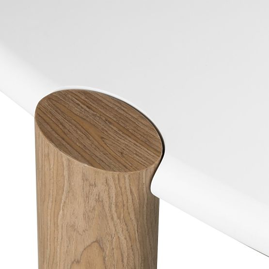 Tavolino da caffè Floe 125 cm, bianco/noce