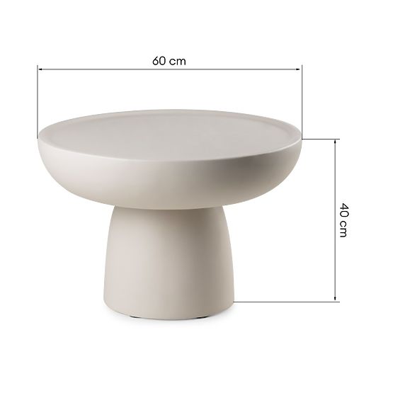 Tavolino da caffè Lagoon 60 cm, beige, opaco