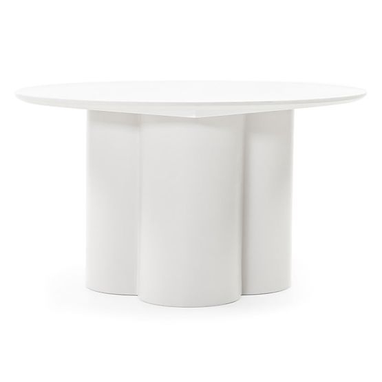 Tavolino da caffè Lazaro 80 cm, rotondo, grigio-beige