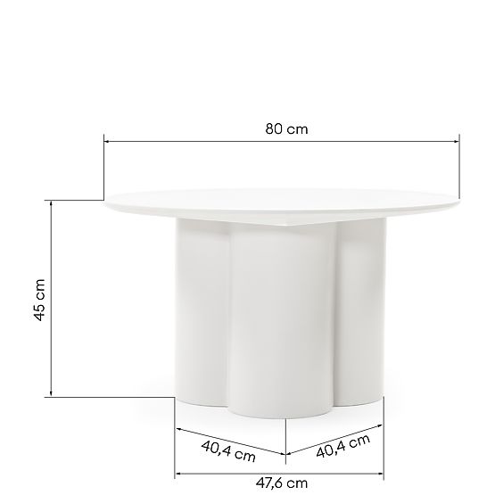 Tavolino da caffè Lazaro 80 cm, rotondo, grigio-beige