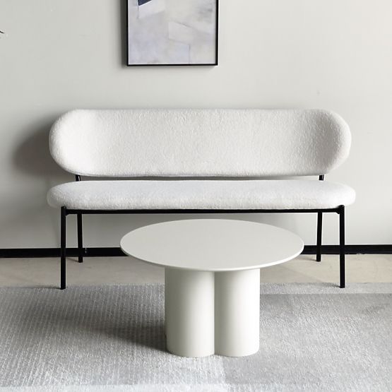 Tavolino da caffè Lazaro 80 cm, rotondo, grigio-beige