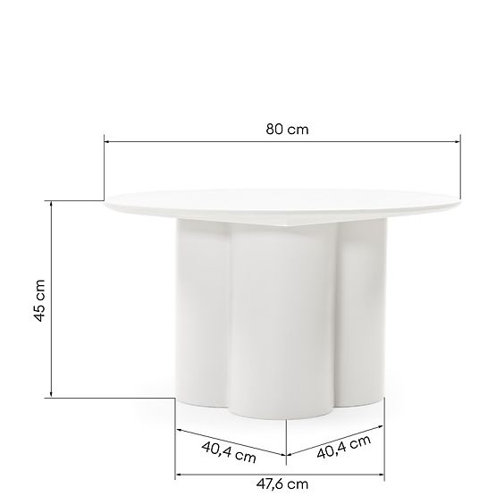 Tavolino da caffè Lazaro 80 cm, rotondo, grigio-beige