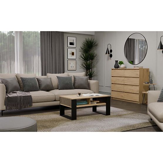 Tavolino da caffè Modern 2P SLIM ROVERE ARTISAN NERO