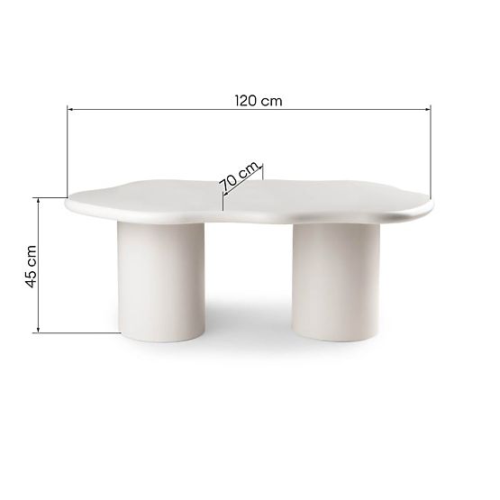 Tavolino da caffè Muse grigio-beige, opaco, forme arrotondate