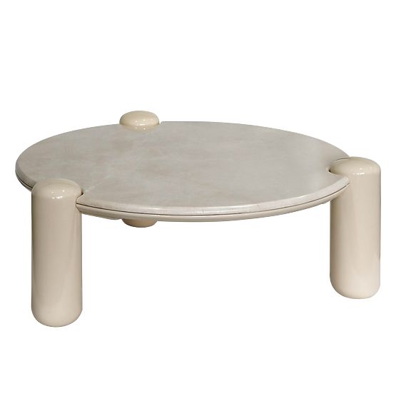 Tavolino da caffè Noemi 86 cm, beige chiaro/marmo, lucido