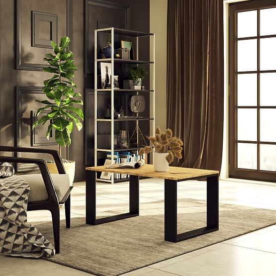 TAVOLINO DA CAFFÈ NOX ROVERE ARTIGIANALE / NERO