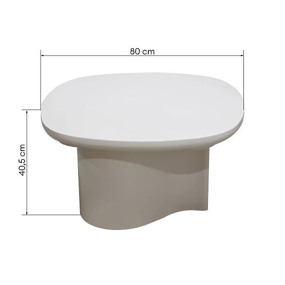 Tavolino da caffè Puro 80 cm, beige chiaro, lucido