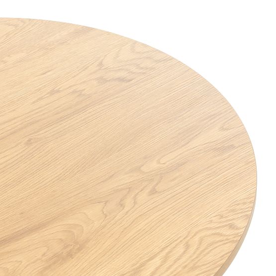 Tavolino da caffè Remigio 80 cm, rotondo con lamelle, rovere