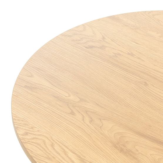 Tavolino da caffè Remigio 80 cm, rotondo con lamelle, rovere