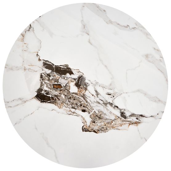 Tavolino da caffè ROSA marmo bianco / marmo grigio / oro (2p=1pz)