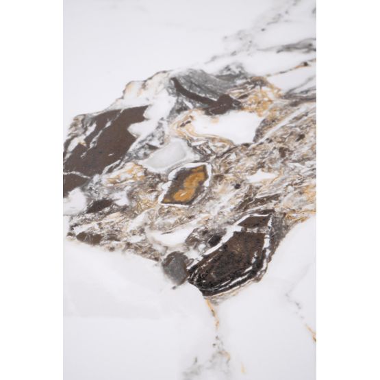 Tavolino da caffè ROSA marmo bianco / marmo grigio / oro (2p=1pz)