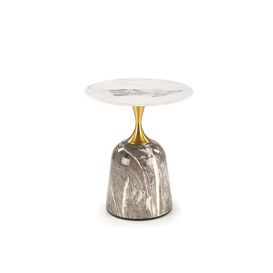 Tavolino da caffè ROSA marmo bianco / marmo grigio / oro (2p=1pz)