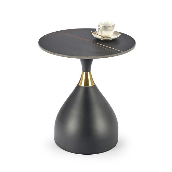 Tavolino da caffè SCALITA marmo nero / nero / oro (2p=1ks)