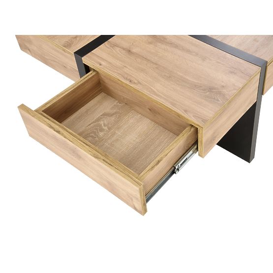 Tavolino da caffè SEVILLA S piano: rovere craft, gambe: nero