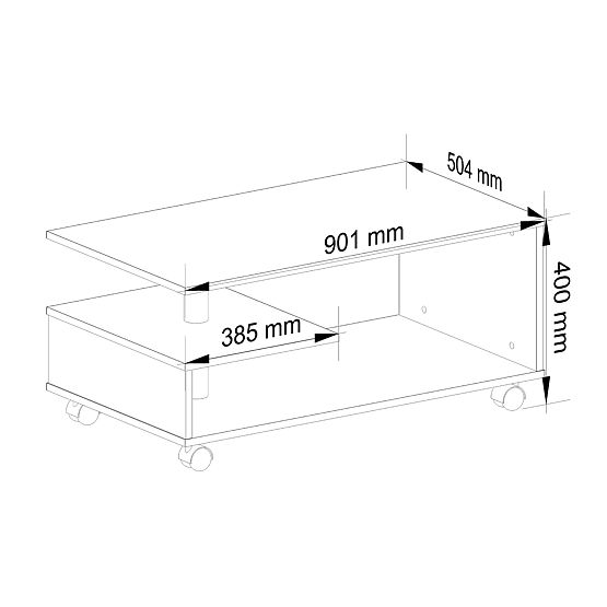 TAVOLINO DA CAFFÈ SU RUOTE VINI BIANCO
