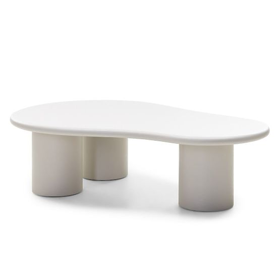 Tavolino da caffè Sucre grigio-beige, opaco, forme arrotondate