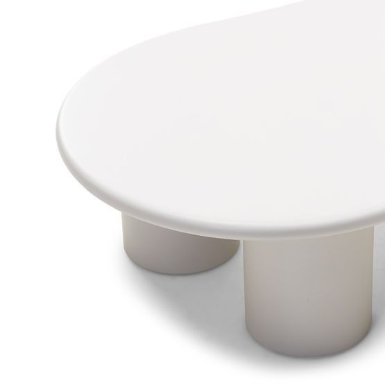 Tavolino da caffè Sucre grigio-beige, opaco, forme arrotondate