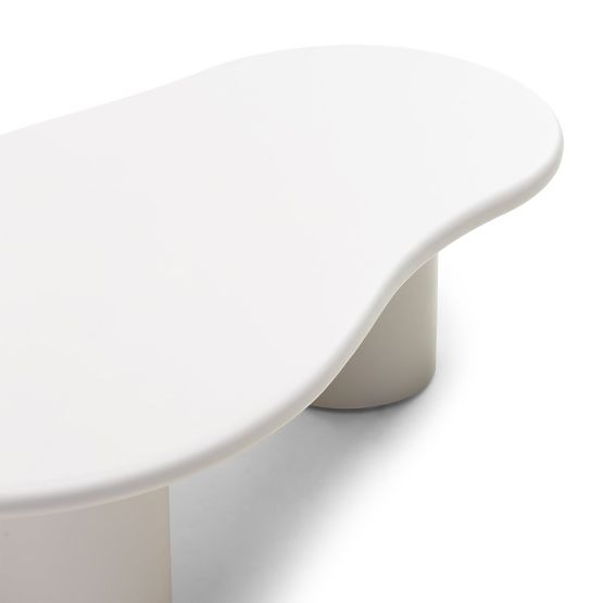Tavolino da caffè Sucre grigio-beige, opaco, forme arrotondate