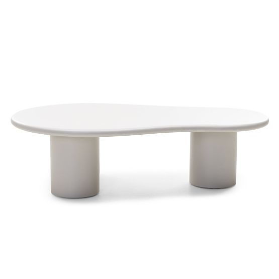 Tavolino da caffè Sucre grigio-beige, opaco, forme arrotondate