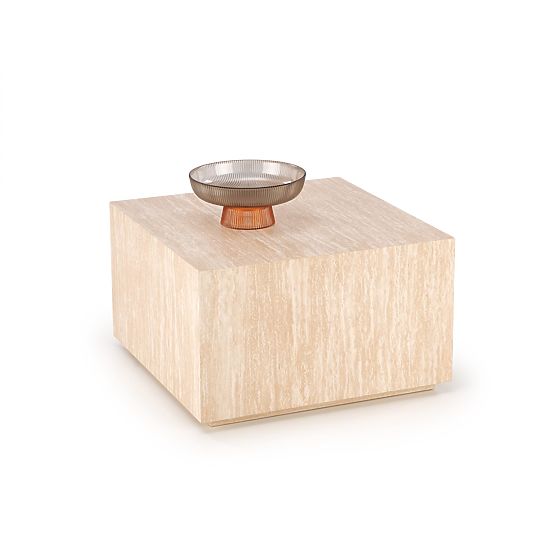 Tavolino da caffè TRAVERTINO KWADRAT, travertino (1p=1ks)