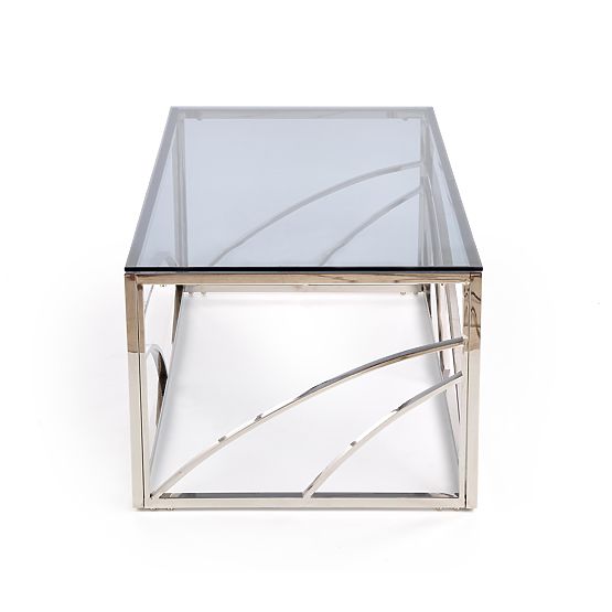 Tavolino da caffè UNIVERSE, struttura - argento, vetro - fumé (1p=1pz)