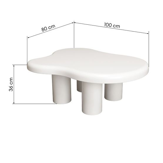 Tavolino da caffè Vercelli 100 cm, bianco