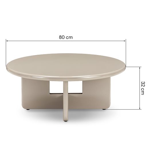 Tavolino da caffè Vinto 80 cm, beige, lucido