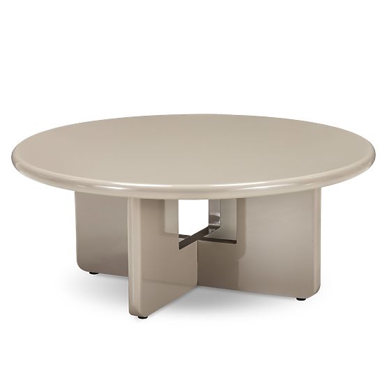 Tavolino da caffè Vinto 80 cm, beige, lucido