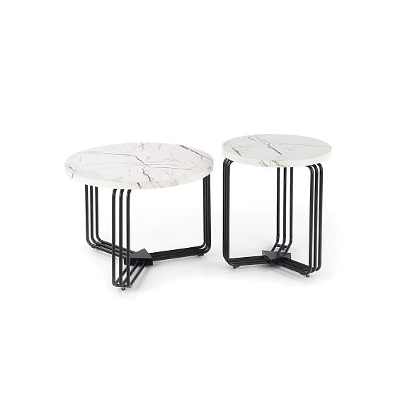 Tavolino da conferenza ANTICA M piano - marmo bianco, struttura - nero (2p=1ks)