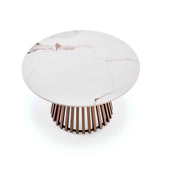 Tavolino da conferenza CARINA marmo beige / noce (2p=1ks)