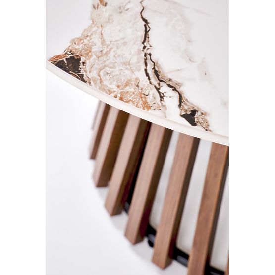 Tavolino da conferenza CARINA marmo beige / noce (2p=1ks)