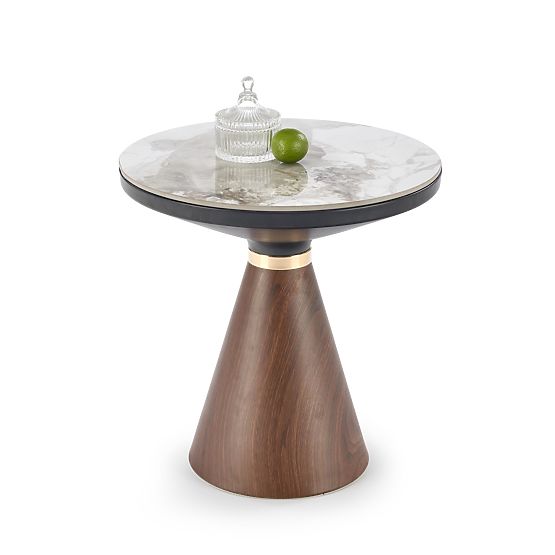 Tavolino da conferenza GENESIS_S marmo bianco / noce / oro